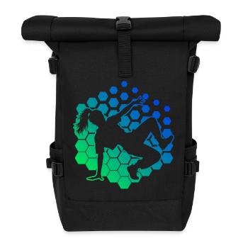 Hip-Hop-Tanz Geschenkidee für die Hip-Hop-Tänzerin - Rolltop Rucksack - Schwarz - Vorne