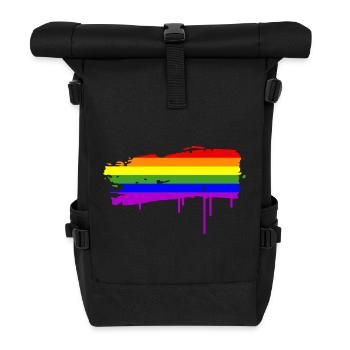Le drapeau arc en ciel - Sac à dos roll top - noir - Devant