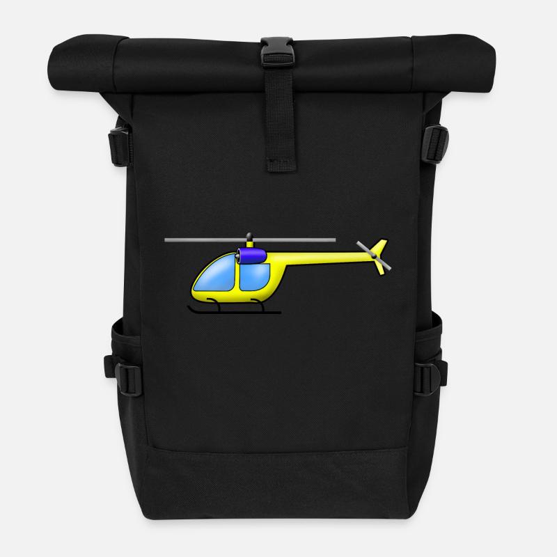 jaune hélicoptère - Sac à dos roll top - noir
