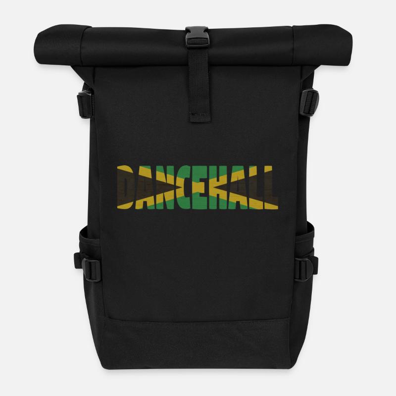 Jamaica Dancehall - Roll Top Backpack - black