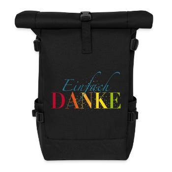 Einfach Dankeschön sagen - Rolltop Rucksack - Schwarz - Vorne