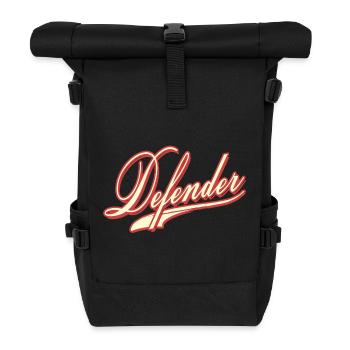 defender defense defender player football shirt cap - Roll Top Backpack - black - Front