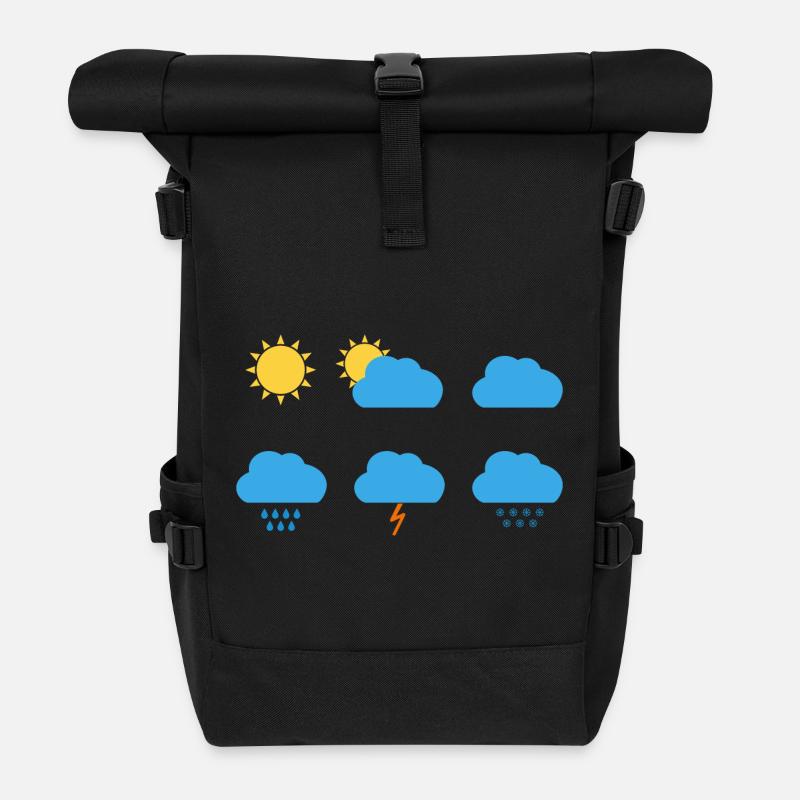 Symboles Météo - Sac à dos roll top - noir