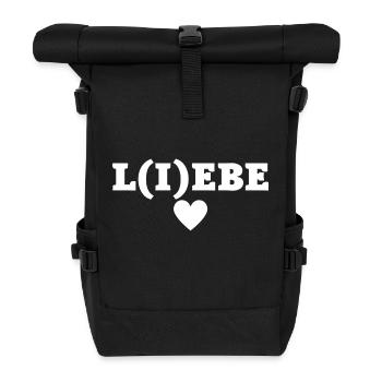 Liebe Lebe - Rolltop Rucksack - Schwarz - Vorne