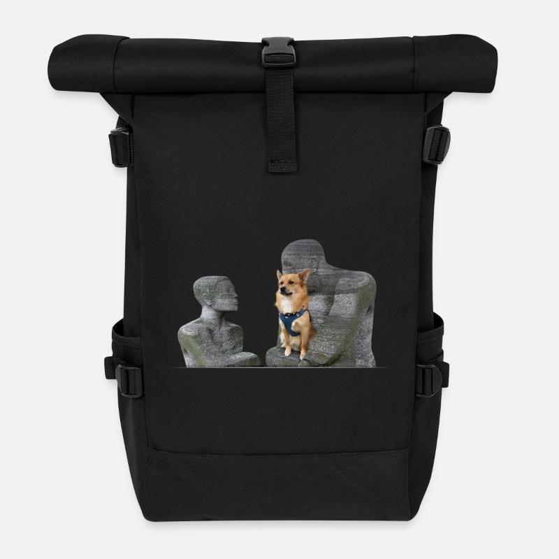My Dog Is My Hero quer - Rolltop Rucksack - Schwarz
