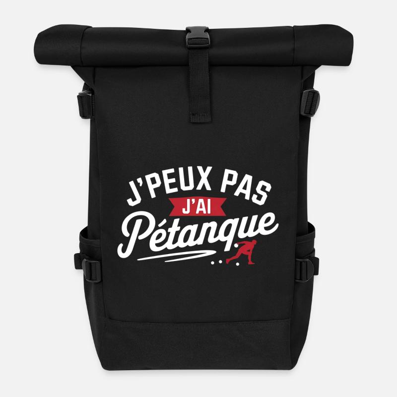Ich kann nicht, ich habe Petanque - Rolltop Rucksack - Schwarz