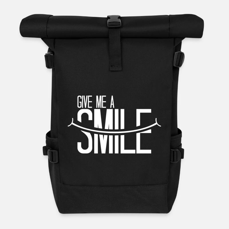 Donnez-moi un sourire - Sac à dos roll top - noir
