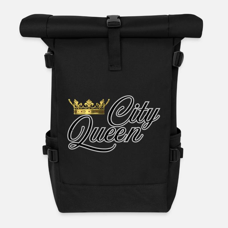 City Queen - Rolltop Rucksack - Schwarz