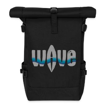 Sea Waves Surfer Design - Roll Top Backpack - black - Front
