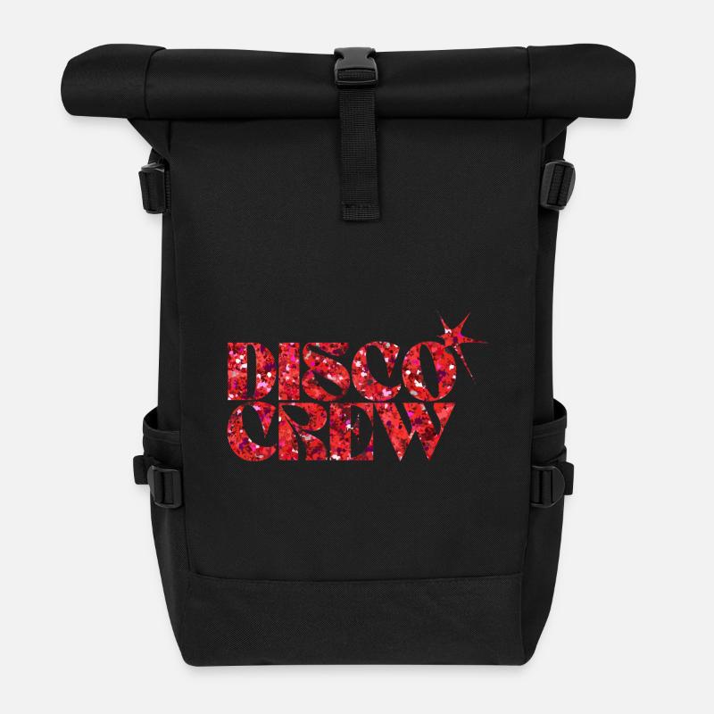 Disco Crew Red Neon Splash - Roll Top Backpack - black