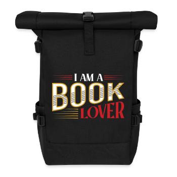 Ich bin Buchliebhaber Retro Typografie - Rolltop Rucksack - Schwarz - Vorne