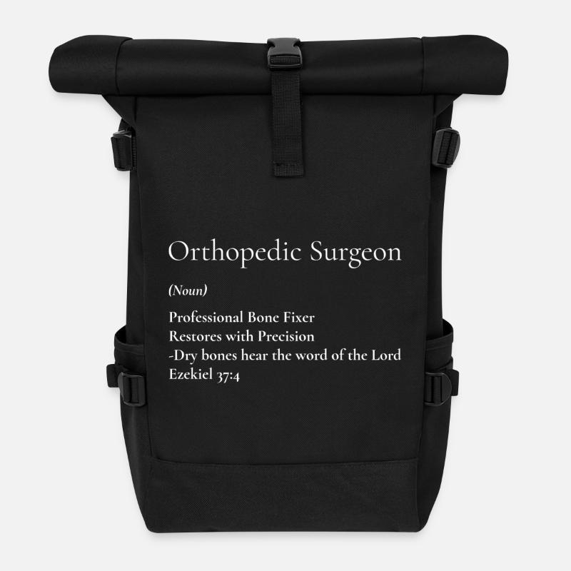 Orthopädischer Chirurg Bone Fixer T-Shirt - Rolltop Rucksack - Schwarz