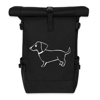 Dachshund Hunde T-shirt Hundeshirt Geschenk - Rolltop Rucksack - Schwarz - Vorne