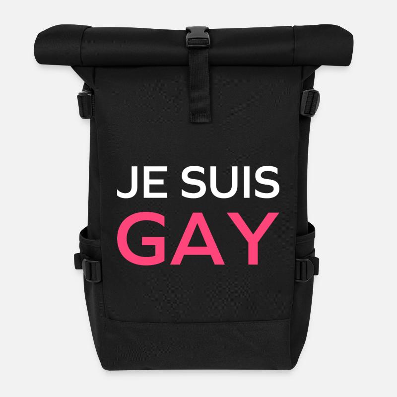 Ich bin schwul - Rolltop Rucksack - Schwarz