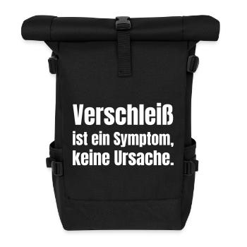 Wear and tear is a symptom - Roll Top Backpack - black - Front
