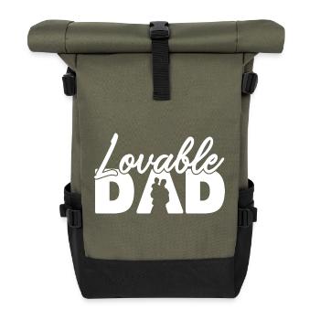 Liebenswerter Vater Ästhetische Typografie Vaterschaft - Rolltop Rucksack - Olive/Schwarz - Vorne