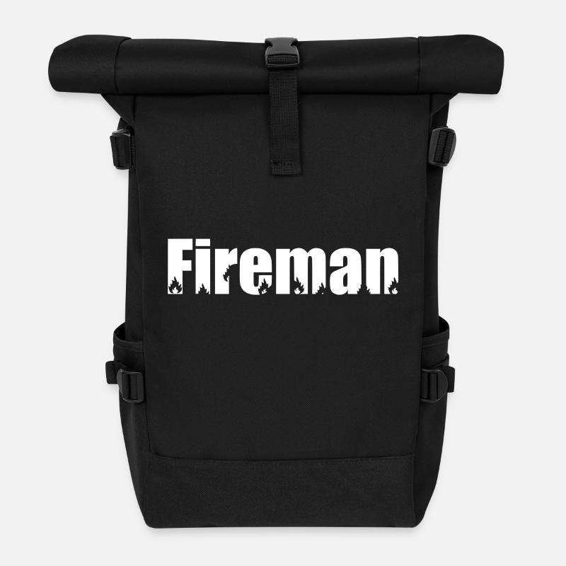 fireman - Roll Top Backpack - black