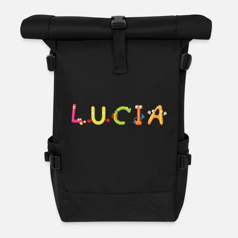 Lucia - Rolltop Rucksack - Schwarz