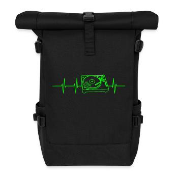 Turntable Heart Frequency - Roll Top Backpack - black - Front