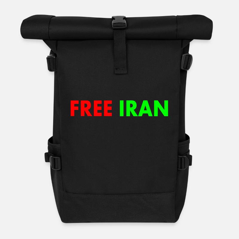 Free iran - Rolltop Rucksack - Schwarz