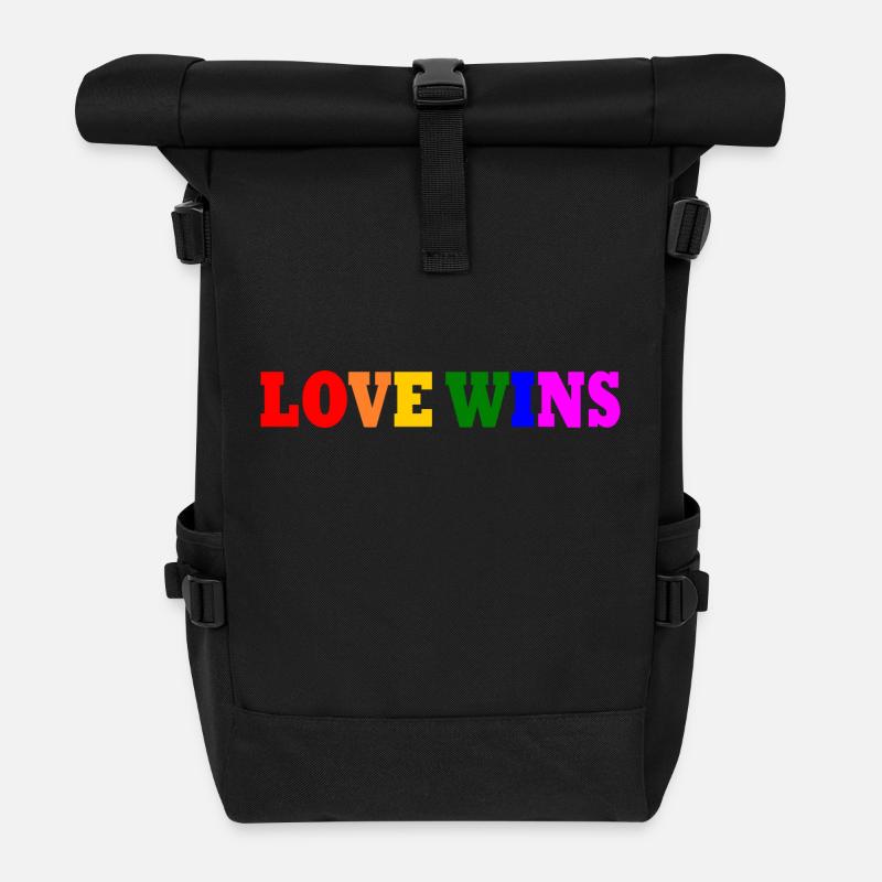 Love wins - Rolltop Rucksack - Schwarz