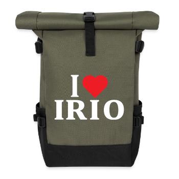 nom du t-shirt J’aime Irio idée cadeau t-shirt - Sac à dos roll top - olive/noir - Devant