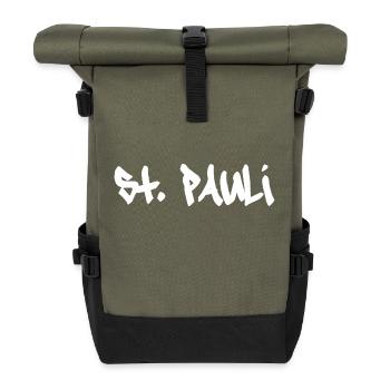 Sankt Pauli Hamburg St. Pauli - Roll Top Backpack - olive/black - Front