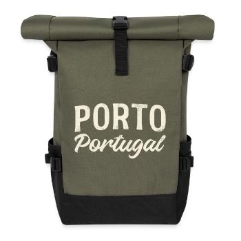 Porto Portugal Vintage Lettering - Roll Top Backpack - olive/black - Front