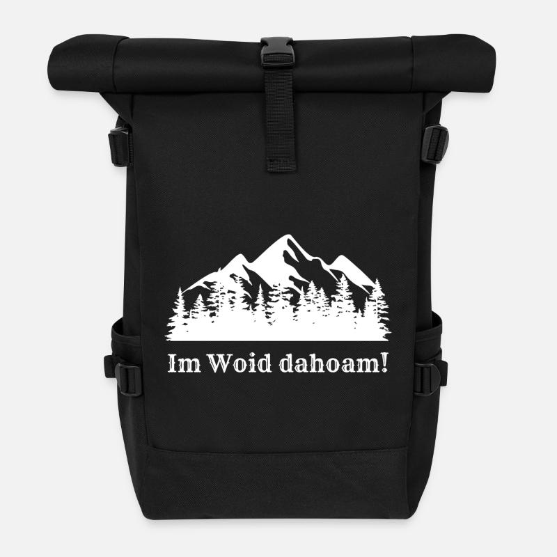 Im Woid dahoam! Bayern - Rolltop Rucksack - Schwarz