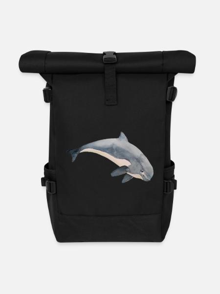 Schweinswal-Meerschweinchen - Rolltop Rucksack - Schwarz