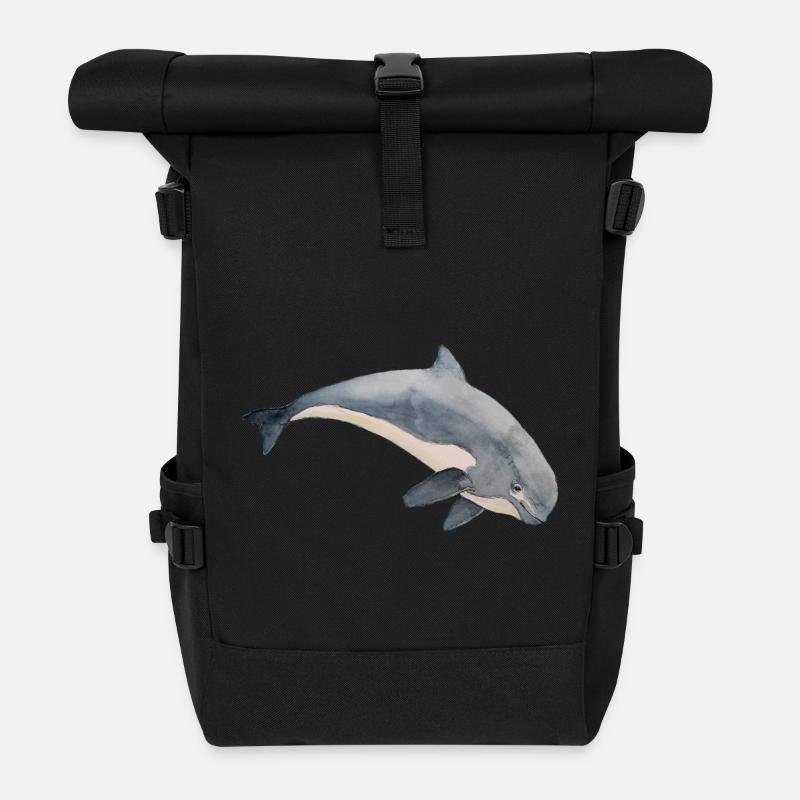 Schweinswal-Meerschweinchen - Rolltop Rucksack - Schwarz