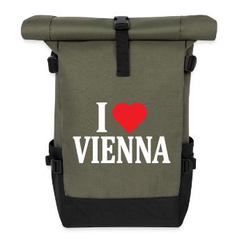 t-shirt I love Vienna t-shirt gift idea - Roll Top Backpack - olive/black - Front