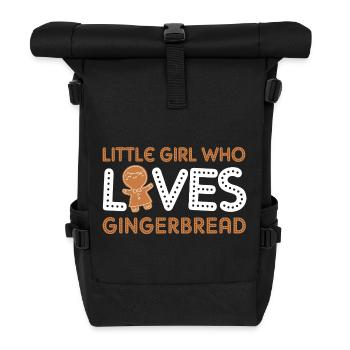 Lebkuchen Weihnachten Lebkuchenmann Gingerbread - Rolltop Rucksack - Schwarz - Vorne