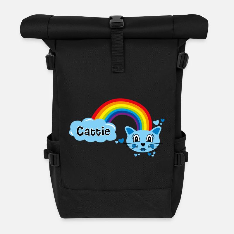 Cattie süß von Helfspawn - Rolltop Rucksack - Schwarz