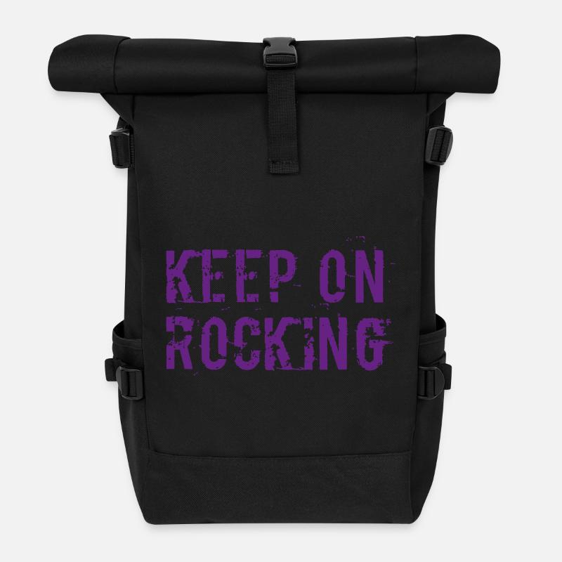 Keep on rocking - Roll Top Backpack - black
