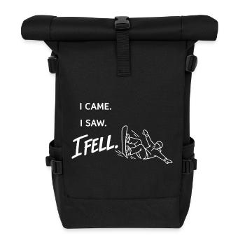 I Came. I Saw. I Fell. – Minimal Snowboard Art - Roll Top Backpack - black - Front