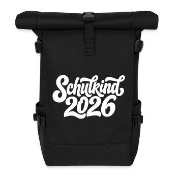 Schulkind 2026 - Rolltop Rucksack - Schwarz - Vorne