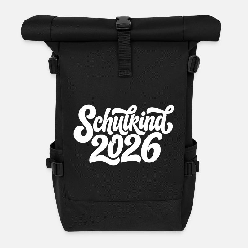 Schulkind 2026 - Rolltop Rucksack - Schwarz