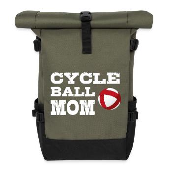 Radball, Radballer, Hallenradsport, Mom, Cycleball - Rolltop Rucksack - Olive/Schwarz - Vorne
