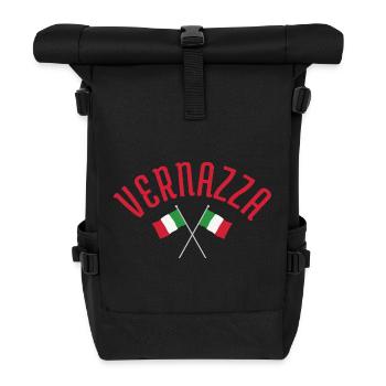 Vernazza Italienische Flaggen - Rolltop Rucksack - Schwarz - Vorne