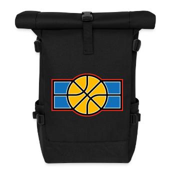 Basketball-Retro-Emblem - Rolltop Rucksack - Schwarz - Vorne