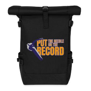 Needle on the plate - Roll Top Backpack - black - Front