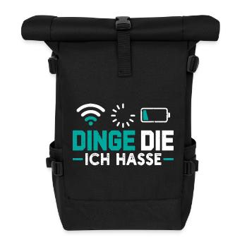 Nerd Computer THINGS I HATE FUNNY - Roll Top Backpack - black - Front