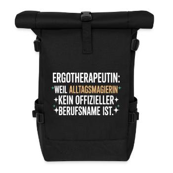 Ergotherapeutin Ergo Praxis Team Ergotherapie - Rolltop Rucksack - Schwarz - Vorne