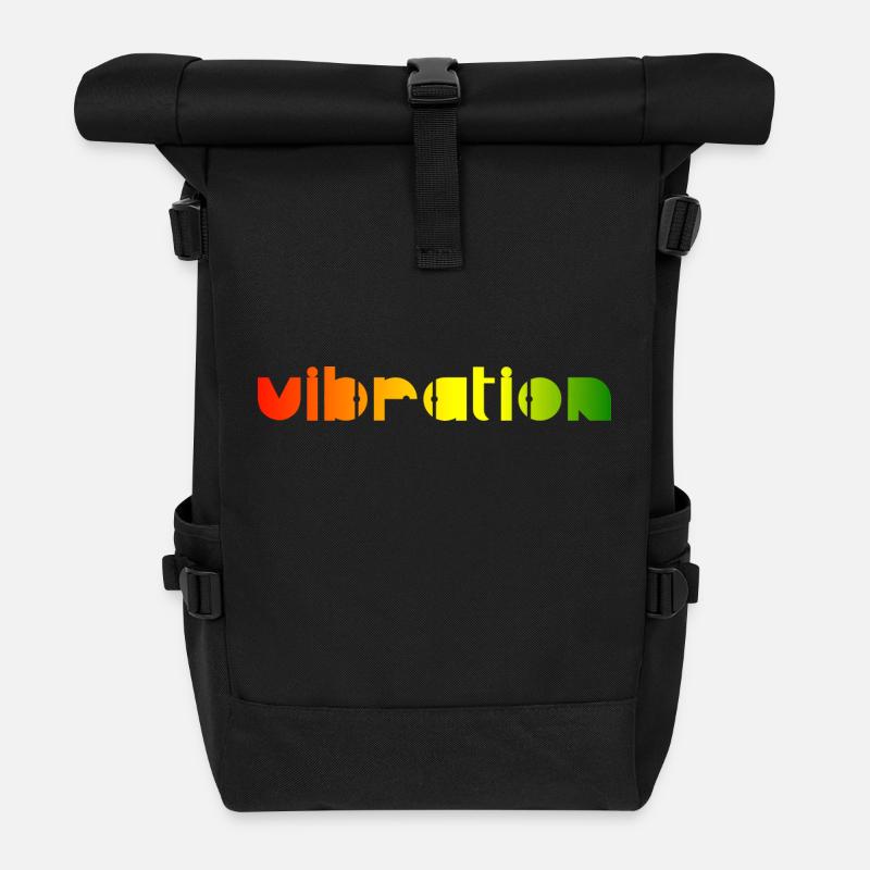 Vibration - Reggae - Rolltop Rucksack - Schwarz