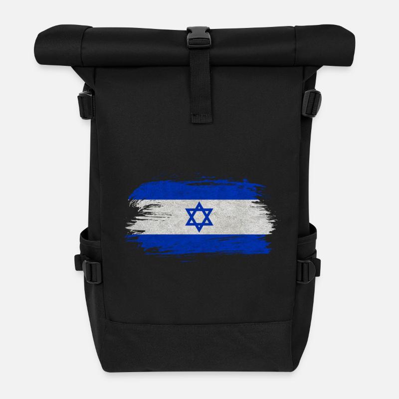 Israel Flagge / Geschenk Haifa Jerusalem Tel Aviv - Rolltop Rucksack - Schwarz