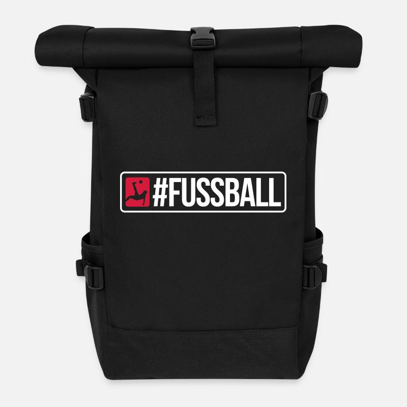 #FUSSBALL - Rolltop Rucksack - Schwarz