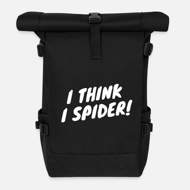 I Think I Spider - Funny Sayings - Denglish - Roll Top Backpack - black
