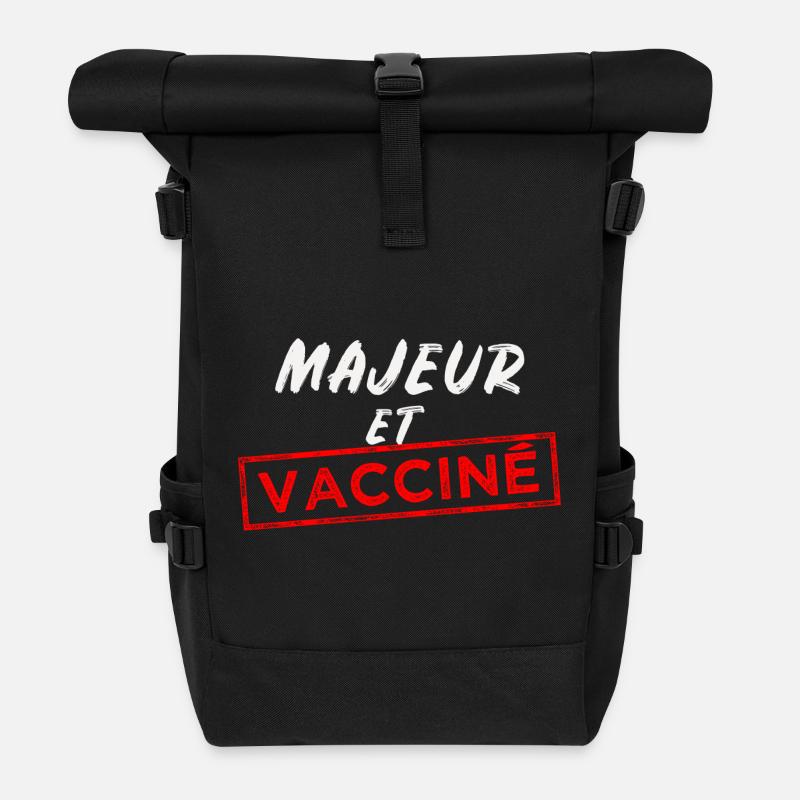 Majeur et vacciné - Sac à dos roll top - noir