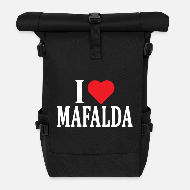 Name T-Shirt I love Mafalda T-Shirt Geschenkidee - Rolltop Rucksack - Schwarz